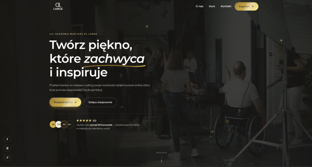 Strona internetowa DLange po zbudowaniu
